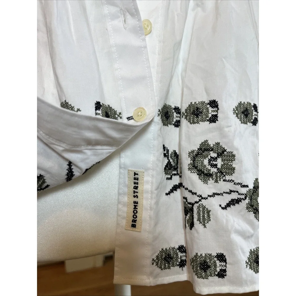 KATE‎ SPADE BROOME STREET SHIRT 100% COTTON EMBROIDERED Size Small